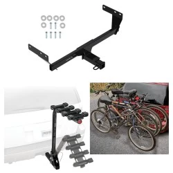 Trailer Hitch w/ 4 Bike Rack For 21-27 Nissan Rogue Except Sport Approved for Recreational & Offroad Use Carrier for Adult Woman or Child Bicycles Foldable