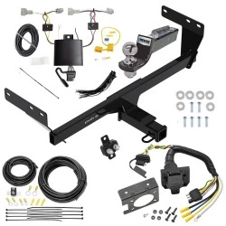 Trailer Hitch Tow Package w/ 7-Way RV Wiring For 21-27 Nissan Rogue w/ 2" Drop Mount 2" Ball Class 3 2" Receiver