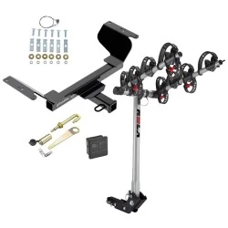 Trailer Tow Hitch For 18-27 Chevy Equinox GMC Terrain Gasoline 4 Bike Rack w/ Hitch Lock and Cover
