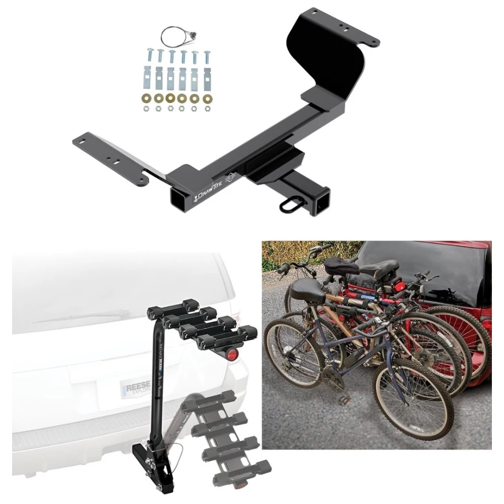 Trailer Hitch w/ 4 Bike Rack For 18-24 Chevrolet Equinox 18-23 GMC Terrain Approved for Recreational & Offroad Use Carrier for Adult Woman or Child Bicycles Foldable Trailer Hitch w/ 4 Bike Rack For 18-24 Chevrolet Equinox 18-23 GMC Terrain Approved for Recreational & Offroad Use Carrier for Adult Woman or Child Bicycles Foldable