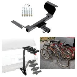 Trailer Hitch w/ 4 Bike Rack For 18-27 Chevy Equinox GMC Terrain Gasoline Approved for Recreational & Offroad Use Carrier for Adult Woman or Child Bicycles Foldable