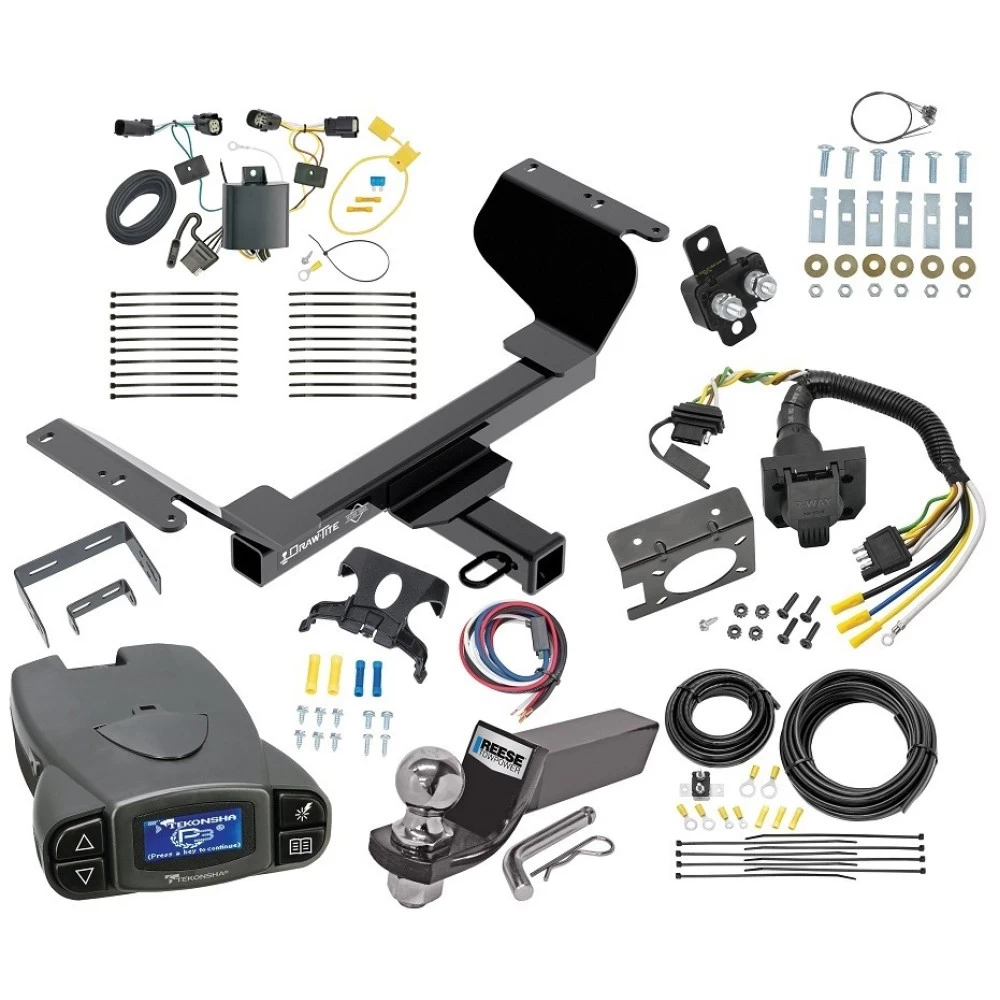 Trailer Hitch Tow Package Prodigy P3 Brake Control For 18-24 Chevrolet Equinox Gasoline, Premier Models w/ 7-Way RV Wiring 2" Drop Mount 2" Ball Class 3 2" Receiver Draw-Tite Tekonsha