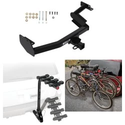 Trailer Hitch w/ 4 Bike Rack For 20-25 Hyundai Palisade KIA Telluride Approved for Recreational & Offroad Use Carrier for Adult Woman or Child Bicycles Foldable