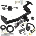 Trailer Hitch Tow Package w/ 7-Way RV Wiring For 20-22 Hyundai Palisade KIA Telluride w/ 2" Drop Mount 2" Ball Class 3 2" Receiver
