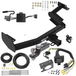 Trailer Hitch Tow Package w/ 7-Way RV Wiring For 20-22 Hyundai Palisade KIA Telluride w/ 2" Drop Mount 2" Ball Class 3 2" Receiver