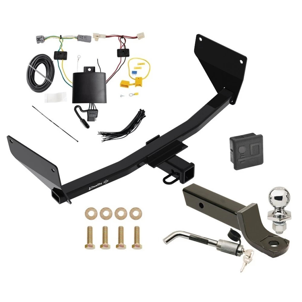 Trailer Tow Hitch For 21-24 Toyota Venza All Models Deluxe Package Wiring 2" Ball Mount and Lock