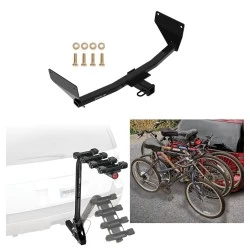 Trailer Hitch w/ 4 Bike Rack For 21-24 Toyota Venza Approved for Recreational & Offroad Use Carrier for Adult Woman or Child Bicycles Foldable