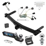 Ultimate Tow Package For 11-13 Jeep Grand Cherokee Exc SRT-8 Trailer Hitch w/ Wiring 2" Drop Mount Dual 2" and 1-7/8" Ball Lock Bracket Cover 2" Receiver
