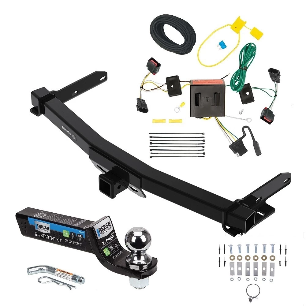 Class 4 7.5K Tow Package For 11-13 Dodge Durango All Models Trailer Hitch w/ Wiring 2" Drop Mount 2" Ball 2" Receiver