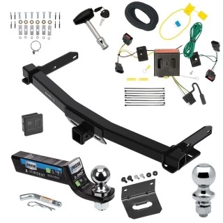 Ultimate Class 4 7.5K Tow Package For 11-13 Dodge Durango All Models Trailer Hitch w/ Wiring 2" Drop Mount Dual 2" and 1-7/8" Ball Lock Bracket Cover 2" Receiver