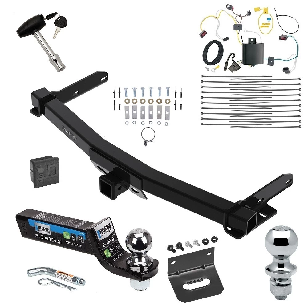 Custom Fit Trailer Hitch Wiring Harness (Plug & Play) 2" Drop Ball-Mount w/ Pin/Clip 2" Chrome Ball Security Lock Pin & Key 1-7/8" Chrome Ball 4-Flat Mounting Bracket Rubber Hitch Plug Cover Installation Hardware Installation Instru Ultimate Tow Package For 14-21 Jeep Grand Cherokee 2022 WK Old Body Style Trailer Hitch w/ Wiring 2" Drop Mount Dual 2" and 1-7/8" Ball Lock Bracket Cover 2" Receiver
