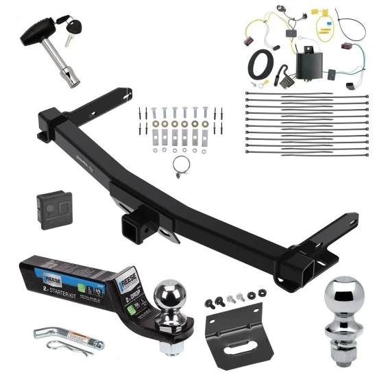 Custom Fit Trailer Hitch Wiring Harness (Plug & Play) 2" Drop Ball-Mount w/ Pin/Clip 2" Chrome Ball Security Lock Pin & Key 1-7/8" Chrome Ball 4-Flat Mounting Bracket Rubber Hitch Plug Cover Installation Hardware Installation Instru Ultimate Tow Package For 14-21 Jeep Grand Cherokee 2022 WK Old Body Style Trailer Hitch w/ Wiring 2" Drop Mount Dual 2" and 1-7/8" Ball Lock Bracket Cover 2" Receiver