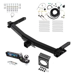 Class 4 7.5K Trailer Hitch Tow Package w/ 7-Way RV Wiring For 14-26 Dodge Durango All Models w/ 2" Drop Mount 2" Ball 2" Receiver