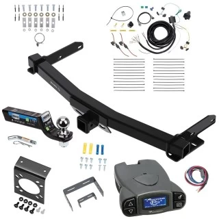 Class 4 7.5K Trailer Hitch Tow Package Prodigy P3 Brake Control For 14-26 Dodge Durango All Models w/ 7-Way RV Wiring 2" Drop Mount 2" Ball 2" Receiver Draw-Tite Tekonsha