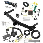 Class 4 7.5K Trailer Hitch Tow Package w/ 7-Way RV Wiring For 11-13 Dodge Durango All Models w/ 2" Drop Mount 2" Ball 2" Receiver