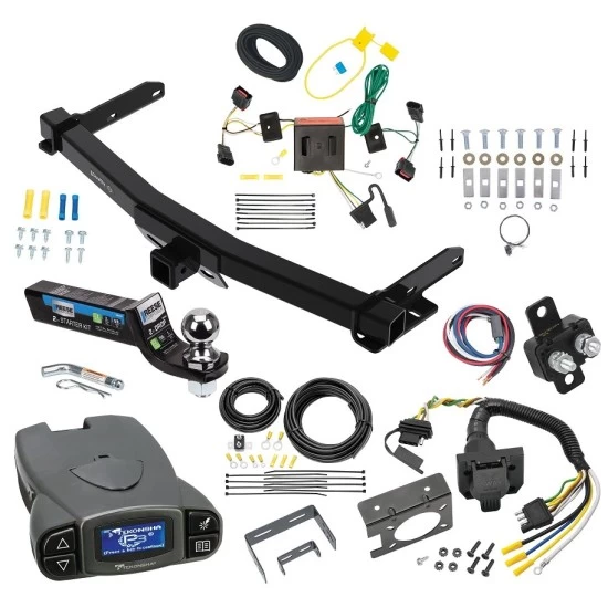 Class 4 7.5K Trailer Hitch Tow Package Prodigy P3 Brake Control For 11-13 Dodge Durango All Models w/ 7-Way RV Wiring 2" Drop Mount 2" Ball 2" Receiver Draw-Tite Tekonsha