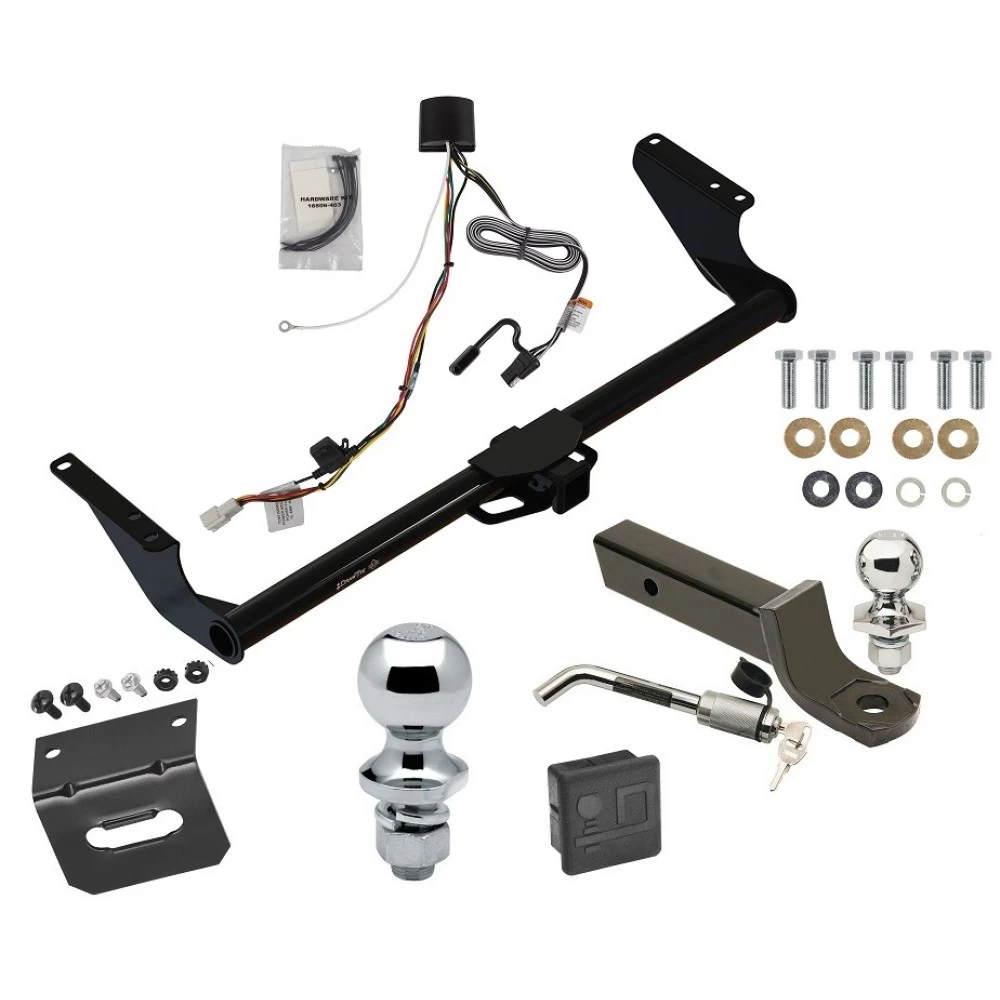 Ultimate Tow Package For 21-27 Toyota Sienna All Models Trailer Hitch w/ Wiring 2" Drop Mount Dual 2" and 1-7/8" Ball Lock Bracket Cover 2" Receiver