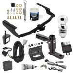 For 2018-2019 Lexus RX350L Trailer Hitch Tow PKG w/ 4-Flat Wiring + Adjustable Drop Rise Ball Mount + 2" Ball + Wiring Bracket + Hitch Cover + Dual Hitch & Coupler Locks + Wiring Tester + Ball Lube + Electric Grease + Ball Wrench + Anti Rattle De