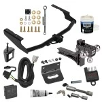 For 2018-2019 Lexus RX350L Trailer Hitch Tow PKG w/ 4-Flat Wiring + Adjustable Drop Rise Triple Ball Ball Mount 1-7/8" & 2" & 2-5/16" Trailer Balls + Wiring Bracket + Hitch Cover + Dual Hitch & Coupler Locks + Wiring Tester + Ba