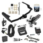 For 2018-2019 Lexus RX350L Trailer Hitch Tow PKG w/ 4-Flat Wiring + Triple Ball Ball Mount 1-7/8" & 2" & 2-5/16" Trailer Balls w/ Tow Hook + Wiring Bracket + Hitch Cover + Dual Hitch & Coupler Locks + Wiring Tester + Ball Lube +