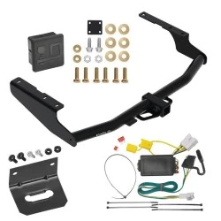For 14-19 Toyota Highlander Trailer Hitch Tow PKG w/ 4-Flat Wiring Harness + Wiring Bracket + Hitch Cover By Draw-Tite