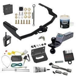 For 14-19 Toyota Highlander Trailer Hitch Tow PKG Wiring +Dual Ball Ball Mount 1-7/8" & 2" Trailer Balls+Bracket+Cover+Dual Hitch & Coupler Locks+Wiring Tester + Ball Lube + Electric Grease + Ball Wrench + Anti Rattle Device