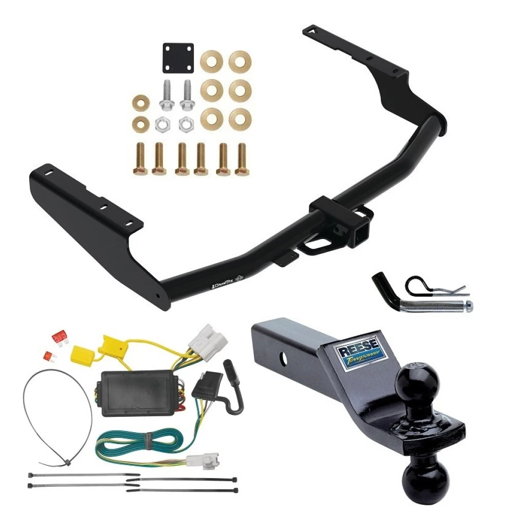For 2014-2019 Toyota Highlander Trailer Hitch Tow PKG w/ 4-Flat Wiring + Dual Ball Ball Mount 1-7/8" & 2" Trailer Balls + Pin/Clip By Draw-Tite