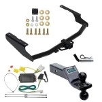 For 2014-2019 Toyota Highlander Trailer Hitch Tow PKG w/ 4-Flat Wiring + Dual Ball Ball Mount 1-7/8" & 2" Trailer Balls + Pin/Clip By Draw-Tite