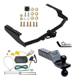 For 2014-2019 Toyota Highlander Trailer Hitch Tow PKG w/ 4-Flat Wiring + Dual Ball Ball Mount 1-7/8" & 2" Trailer Balls + Pin/Clip By Draw-Tite