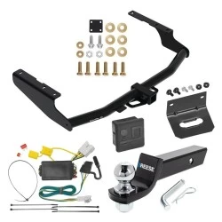 For 2014-2019 Toyota Highlander Trailer Hitch Tow PKG w/ 4-Flat Wiring + Starter Kit Ball Mount w/ 2" Drop & 2" Ball + Wiring Bracket + Hitch Cover By Draw-Tite