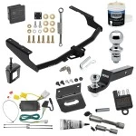 For 2014-2019 Toyota Highlander Trailer Hitch Tow PKG w/ 4-Flat Wiring + Starter Kit Ball Mount w/ 2" Drop & 2" Ball + 1-7/8" Ball + Wiring Bracket + Hitch Cover + Dual Hitch & Coupler Locks + Wiring Tester + Ball Lube + Electric Gr