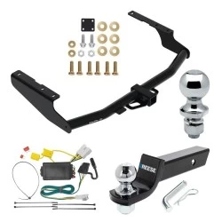 For 2014-2019 Toyota Highlander Trailer Hitch Tow PKG w/ 4-Flat Wiring + Starter Kit Ball Mount w/ 2" Drop & 2" Ball + 1-7/8" Ball By Draw-Tite