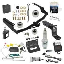For 14-19 Toyota Highlander Trailer Hitch Tow PKG Wiring+Ball Mount w/ 4" Drop + Interchangeable Ball 1-7/8" & 2" & 2-5/16" +Bracket+Dual Hitch & Locks+Wiring Tester+Ball Lube+Electric Grease+Ball Wrench+Anti Rattle Device