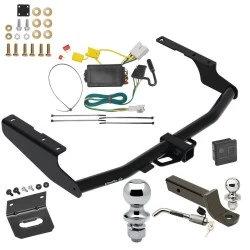 Ultimate Tow Package For 14-19 Toyota Highlander Trailer Hitch w/ Wiring 2" Drop Mount Dual 2" and 1-7/8" Ball Lock Bracket Cover 2" Receiver