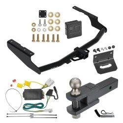 For 2014-2019 Toyota Highlander Trailer Hitch Tow PKG w/ 4-Flat Wiring + Clevis Hitch Ball Mount w/ 2" Ball + Pin/Clip + Wiring Bracket + Hitch Cover By Draw-Tite