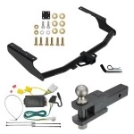 For 2014-2019 Toyota Highlander Trailer Hitch Tow PKG w/ 4-Flat Wiring + Clevis Hitch Ball Mount w/ 2" Ball + Pin/Clip By Draw-Tite