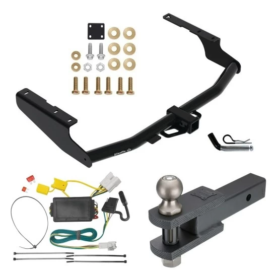 For 2014-2019 Toyota Highlander Trailer Hitch Tow PKG w/ 4-Flat Wiring + Clevis Hitch Ball Mount w/ 2" Ball + Pin/Clip By Draw-Tite