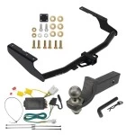 For 2014-2019 Toyota Highlander Trailer Hitch Tow PKG w/ 4-Flat Wiring + Interlock Tactical Starter Kit w/ 2" Drop & 2" Ball By Draw-Tite