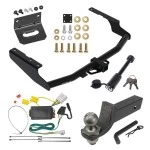 For 2014-2019 Toyota Highlander Trailer Hitch Tow PKG w/ 4-Flat Wiring + Interlock Tactical Starter Kit w/ 2" Drop & 2" Ball + Tactical Dogbone Lock + Wiring Bracket By Draw-Tite
