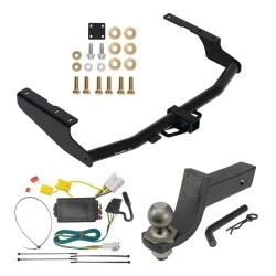 For 14-19 Toyota Highlander Trailer Hitch Tow PKG w/ 4-Flat Wiring + Interlock Tactical Starter Kit w/ 3-1/4" Drop & 2" Ball By Draw-Tite