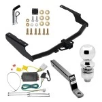 For 2014-2019 Toyota Highlander Trailer Hitch Tow PKG w/ 4-Flat Wiring + Extended 16" Long Ball Mount w/ 4" Drop + Pin/Clip + 2" Ball By Draw-Tite