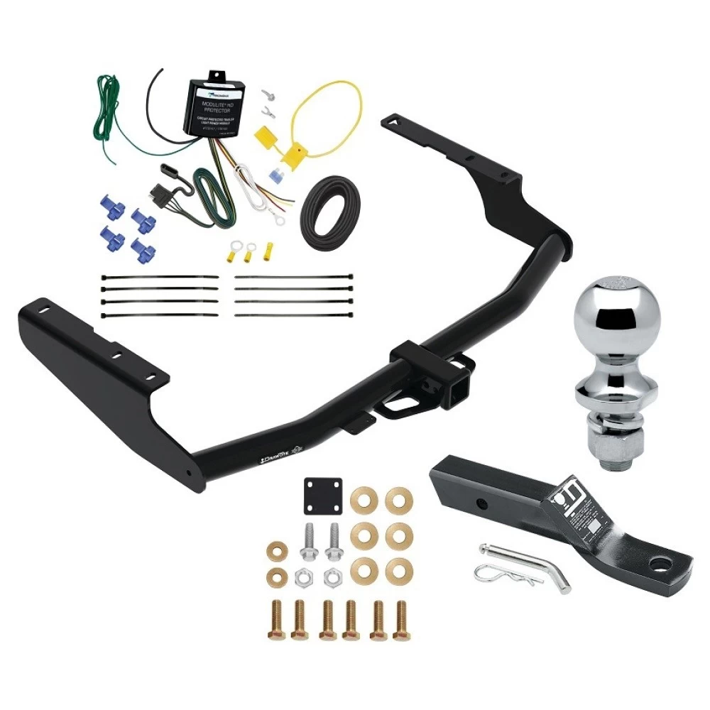 Trailer Tow Hitch For 18-22 Lexus RX350L w/o Factory Tow PKG Complete Package w/ Wiring Harness Kit and 1-7/8" Ball