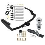Trailer Tow Hitch For 18-22 Lexus RX350L w/o Factory Tow PKG 2" Receiver w/ Zero Contact Wiring Harness Kit and 1-7/8" Ball