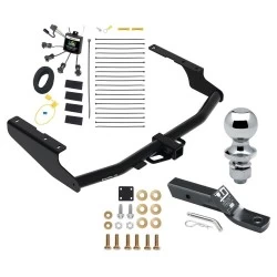 Trailer Tow Hitch For 18-22 Lexus RX350L w/o Factory Tow PKG 2" Receiver w/ Zero Contact Wiring Harness Kit and 1-7/8" Ball