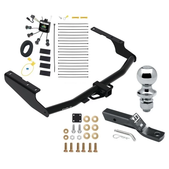 Trailer Tow Hitch For 18-22 Lexus RX350L w/o Factory Tow PKG 2" Receiver w/ Zero Contact Wiring Harness Kit and 1-7/8" Ball