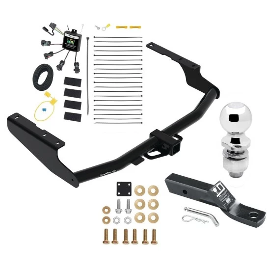 Trailer Tow Hitch For 18-22 Lexus RX350L w/o Factory Tow PKG 2" Receiver Complete Package w/ Zero Contact Wiring Harness Kit and 2" Ball
