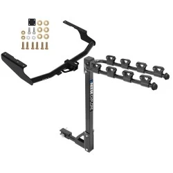 Trailer Tow Hitch For 14-26 Toyota Highlander 18-22 Lexus RX350L Tilt Away Adult or Child Arms Fold Down 4 Bike Carrier