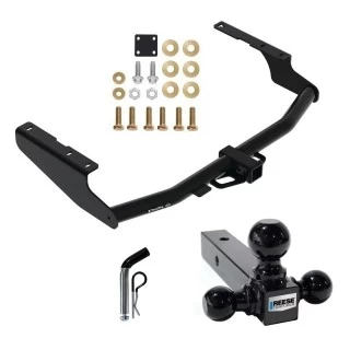 For 2020-2023 Toyota Highlander Trailer Hitch Tow PKG w/ Triple Ball Ball Mount 1-7/8" & 2" & 2-5/16" Trailer Balls + Pin/Clip (Excludes: w/Twin-Tip Exhaust Models) By Draw-Tite