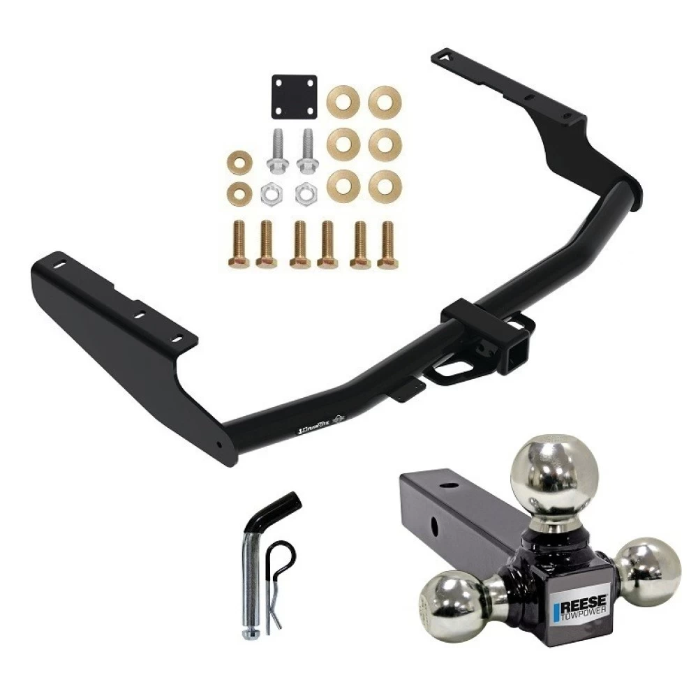 For 2020-2023 Toyota Highlander Trailer Hitch Tow PKG w/ Triple Ball Ball Mount 1-7/8" & 2" & 2-5/16" Trailer Balls + Pin/Clip (Excludes: w/Twin-Tip Exhaust Models) By Draw-Tite