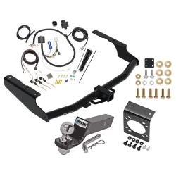 Trailer Hitch Tow Package w/ 7-Way RV Wiring For 14-19 Toyota Highlander w/ 2" Drop Mount 2" Ball Class 4 2" Receiver